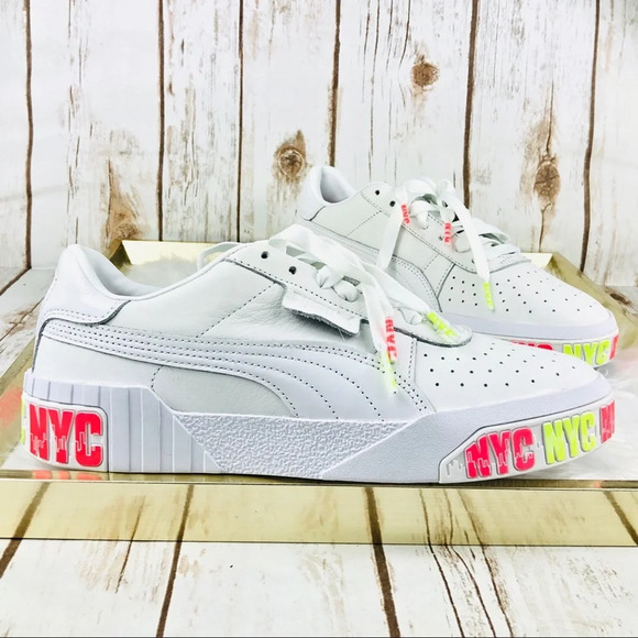 RARE PUMA Cali Bold Neon NYC Platform Sneakers